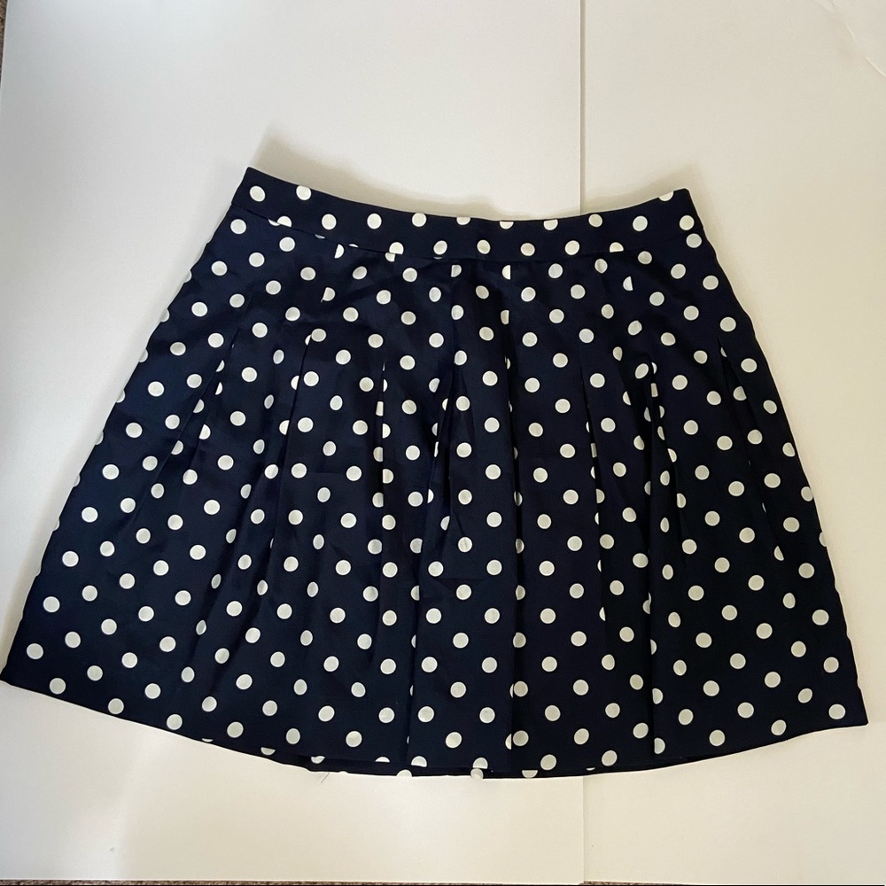 J Crew navy polka dot skirt